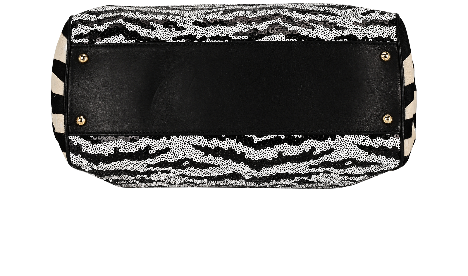 Miss Sicily Sequin Bag, &pound;275, Handbags, Black/White, Leather/Pony / Calfhair, Top view